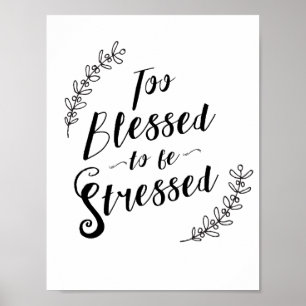 Poster Trop Béni d'être souligné Typographie chrétienne