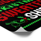 Poster Trop Chaud Gros Chandail De Noël Drôle Hommes De N (Coin)