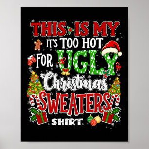 Poster Trop Chauds Les Mauvais Pulls De Noël Drôles Xmas 