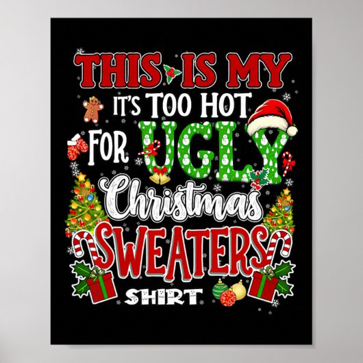 Poster Trop Chauds Les Mauvais Pulls De Noël Drôles Xmas (Devant)