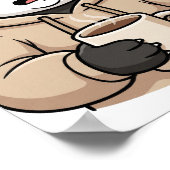 Poster Trop fatigué pour fonctionner Panda Café Dessin an (Coin)