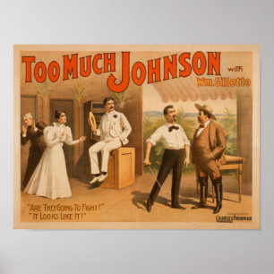 Poster "Trop Johnson" - Deux hommes qui combattent le thé
