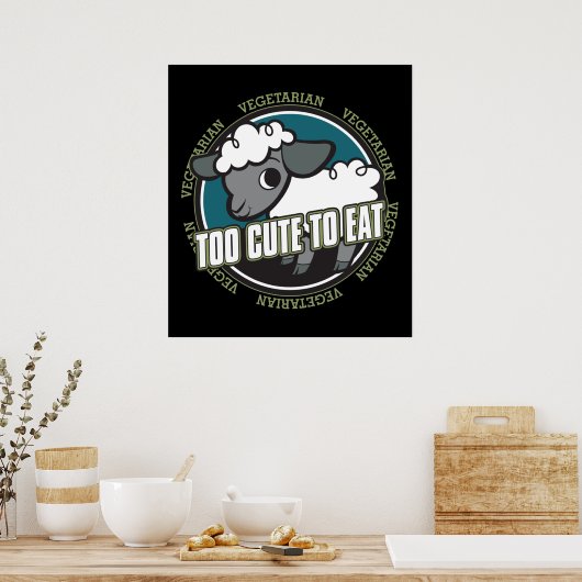 Poster Trop mignon pour manger du mouton (Cuisine)