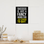 Poster Trop Têtu Pour Quitter - Gym, Hustle, Succès, Grin (Cuisine)