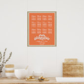 Poster Tropcial Seashell Beach Theme Seat Chart (Cuisine)