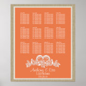 Poster Tropcial Seashell Beach Theme Seat Chart (Devant)