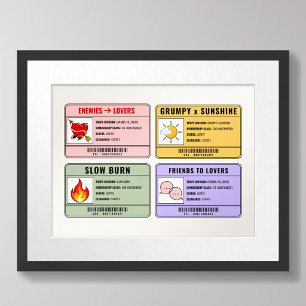 Poster Tropes de romance amusants pour les amoureux de li