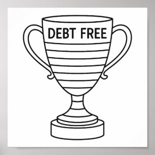 Poster Trophée de la liberté de la dette Suivi Tasse Noir