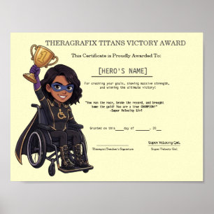 Poster Trophée de remise des diplômes de super-héros de t
