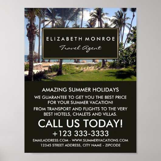 Poster Tropical Beach, agent de voyage publicité (Devant)