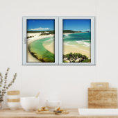 Poster Tropical Beach Blanc 2 Volets Illusion (Cuisine)