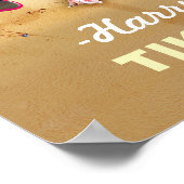 Poster Tropical Beach Cocktail Bar Drôle Rooster Poulet (Coin)