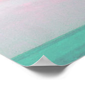 Poster Tropical Beach, Ocean View, Pink Clouds, Palm (Coin)