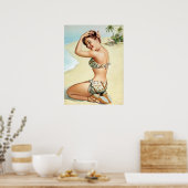 Poster Tropical Beach Pin Up (Cuisine)