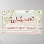 Poster Tropical Beach Seashell Baby shower moderne Boho (Devant)