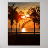 POSTER TROPICAL BEACH SUNSET 18X24 (Devant)