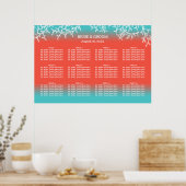Poster Tropical Beach Wedding Coral Reef Seating Chart (Cuisine)