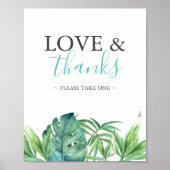 Poster Tropical Beach Wedding Favors Sign (Devant)