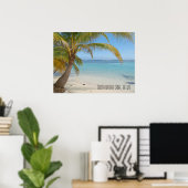 Poster Tropical Caribbean Island Belize Beach and Palms (Bureau à domicile)
