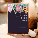 Poster Tropical coloré | Purple Cartes et Cadeaux personn<br><div class="desc">Cette tropicale colorée | cartes et cadeaux violets poster personnalisé est parfait pour votre destination boho moderne vert, violet, mariage pêche. Le design présente un élégant bouquet de verdure et de fleurs de plage classiques, dont l'eucalyptus vert sauge, le mauve et la protéa rouge, l'hibiscus rose rousse, l'oiseau de paradis...</div>