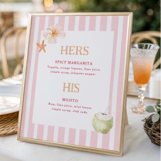 Poster Tropical Destination Wedding Signature Drinks