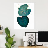Poster Tropical exotique feuilles philodendron (Bureau à domicile)
