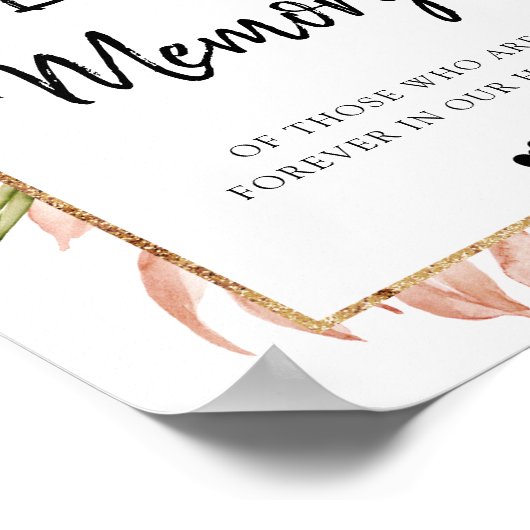 Poster Tropical Feuille Arch Frame In Love Memory Sign (Coin)