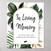 Poster Tropical Feuille Arch Frame In Love Memory Sign (Devant)