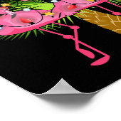 Poster Tropical Flamingos Christmas Lights Hawaii Christm (Coin)