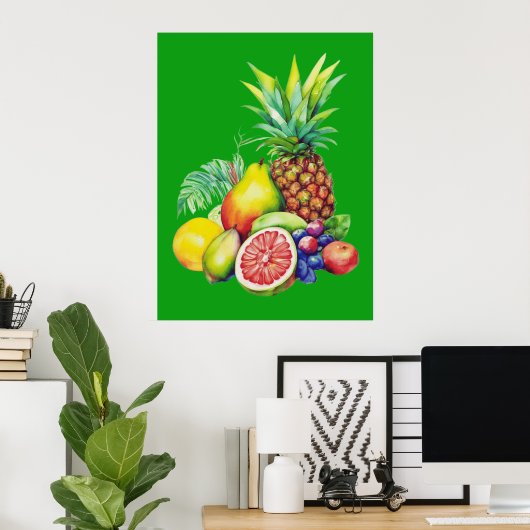 Poster Tropical Fruit Collage (Bureau à domicile)
