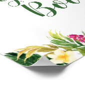 Poster Tropical Girl Sloth Baby shower livre d'invité (Coin)