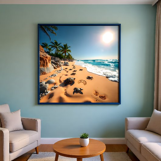 Poster Tropical Golden Shell Beach Chic
