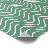 Poster Tropical Green Chevron Motif Minimal Zigzag (Coin)