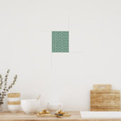 Poster Tropical Green Chevron Motif Minimal Zigzag (Cuisine)