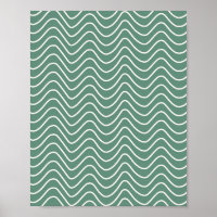 Tropical Green Chevron Motif Minimal Zigzag