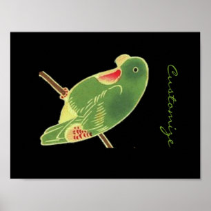 Poster Tropical Green Parakeet Thunder_Cove
