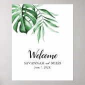 Poster Tropical Greenery Palm Customizable Sign (Devant)
