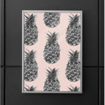 Poster Tropical Grey & Pink Ananas Motif sans couture<br><div class="desc">Tropical Grey & Pink Ananas Motif sans couture</div>