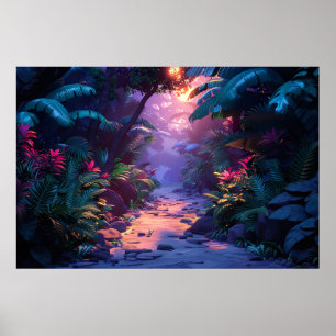 Poster Tropical Hawaiian Forest Path