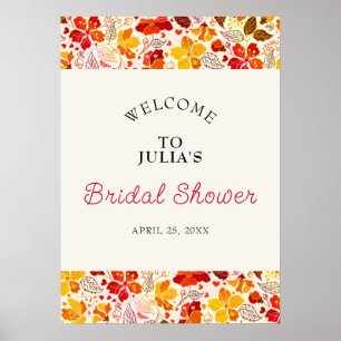 Poster Tropical Hibiscus Floral Orange Brûlé Mariage