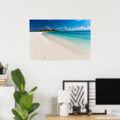 Poster Tropical Island Footprints On The Sand (Bureau à domicile)