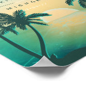 Poster Tropical Isle Sunrise Mariage Bienvenue ID Turquoi (Coin)