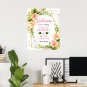 Poster Tropical Jungle Floral Wedding Welcome Sign (Bureau à domicile)