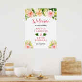 Poster Tropical Jungle Floral Wedding Welcome Sign (Cuisine)