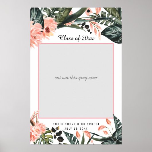 Poster Tropical Jungle Greenery | Graduation Photo Prop (Devant)