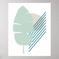 Tropical Leaf Beach House Art Abstrait Imprimer