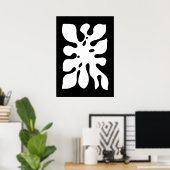 Poster Tropical Monstera Jungle Feuille Noir et Blanc (Bureau à domicile)