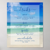 Poster Tropical Ocean Waves Photo Beach Bar Boissons Menu (Devant)