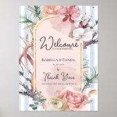 Poster Tropical Orchid Floral Destination Wedding Welcome (Devant)