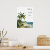 Poster Tropical Palm Beach Engagement Party Welcome Sign (Cuisine)
